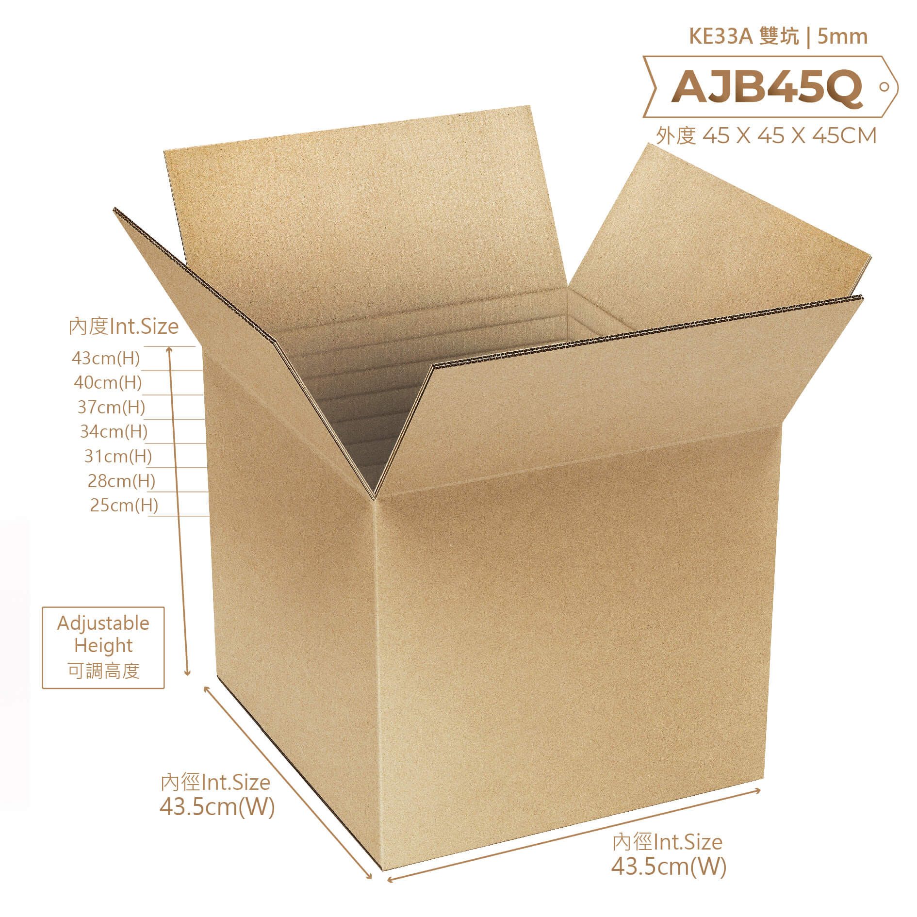 Standard Removal Box 雙坑常用紙箱