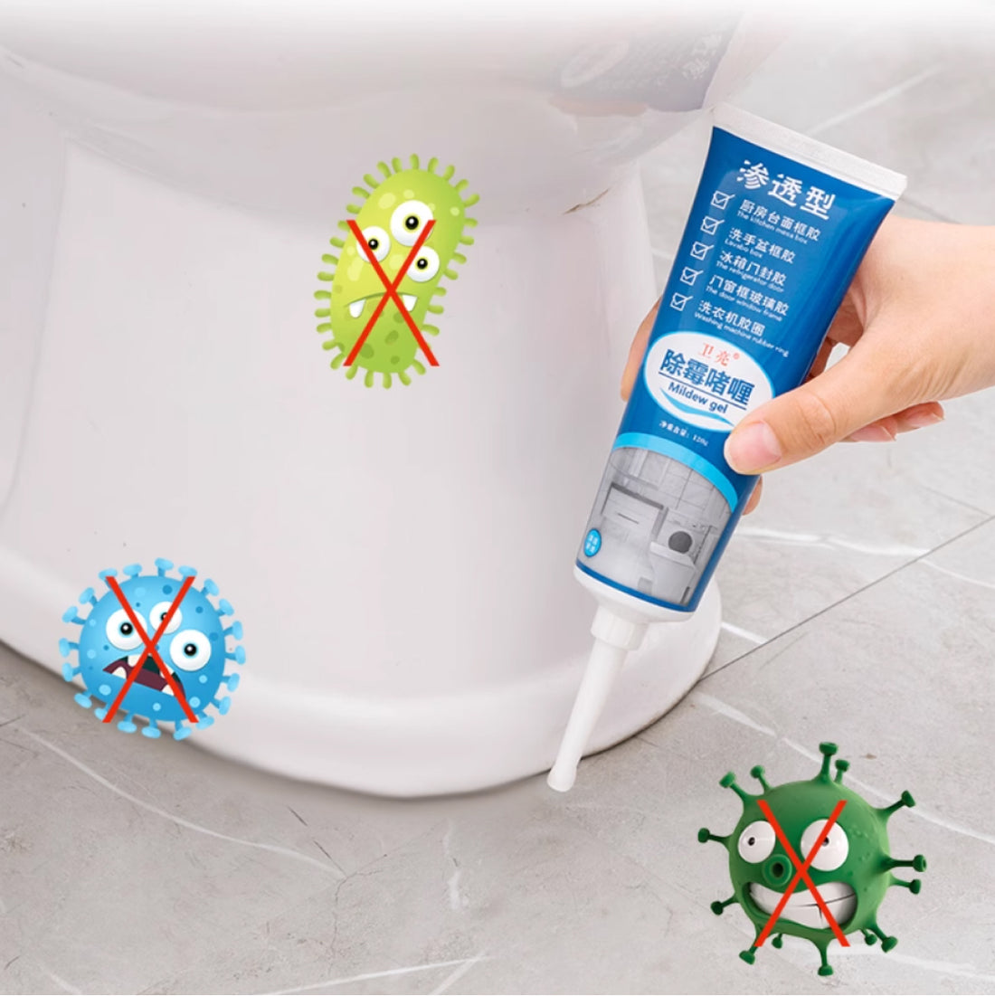 Mold Removal Gel for Kitchen Bathroom Fridge - 強效去霉斑除霉啫喱