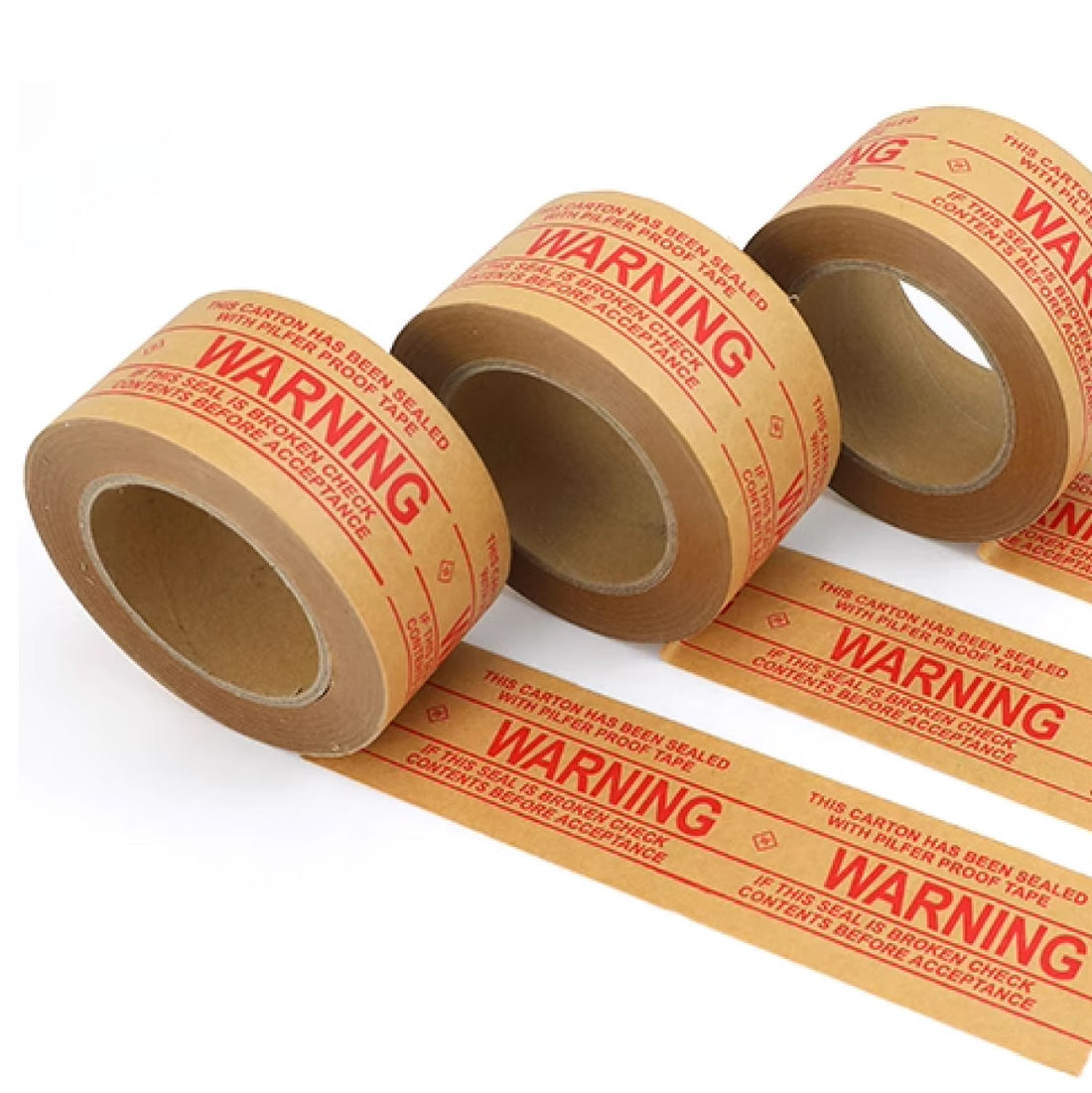 Kraft Paper Tape with Red "WARNING" Print 牛皮紙封箱膠帶紅字警示