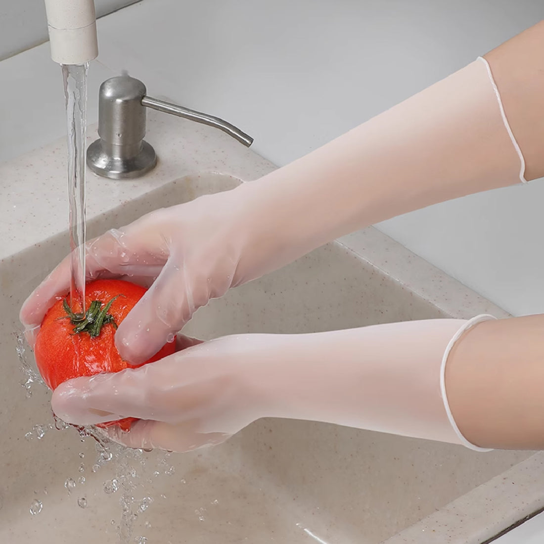 Thickened PVC Kitchen Gloves 加厚PVC廚房透明手套