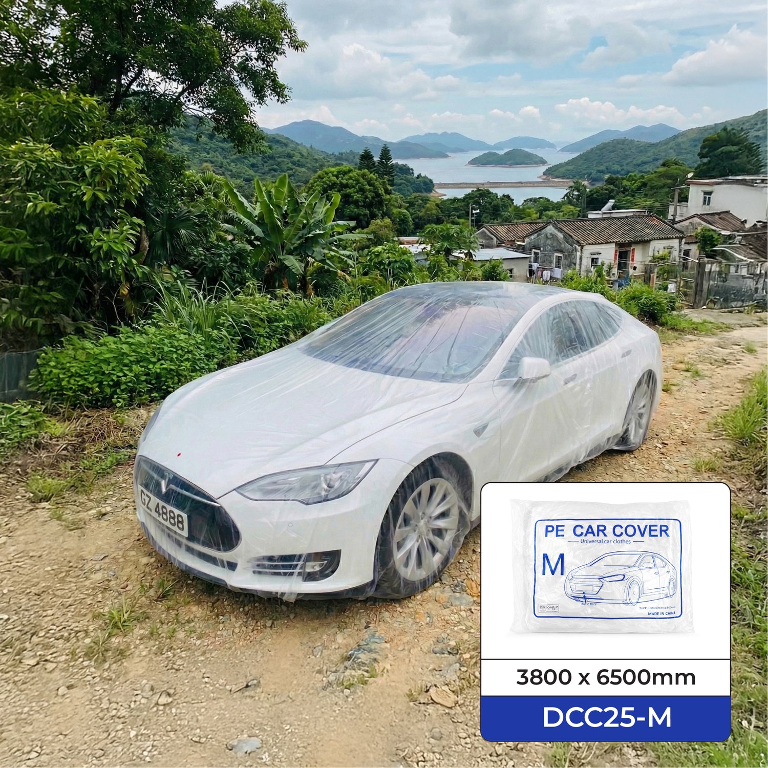 Disposable Transparent Car Cover  一次性透明防風防水汽車防護套