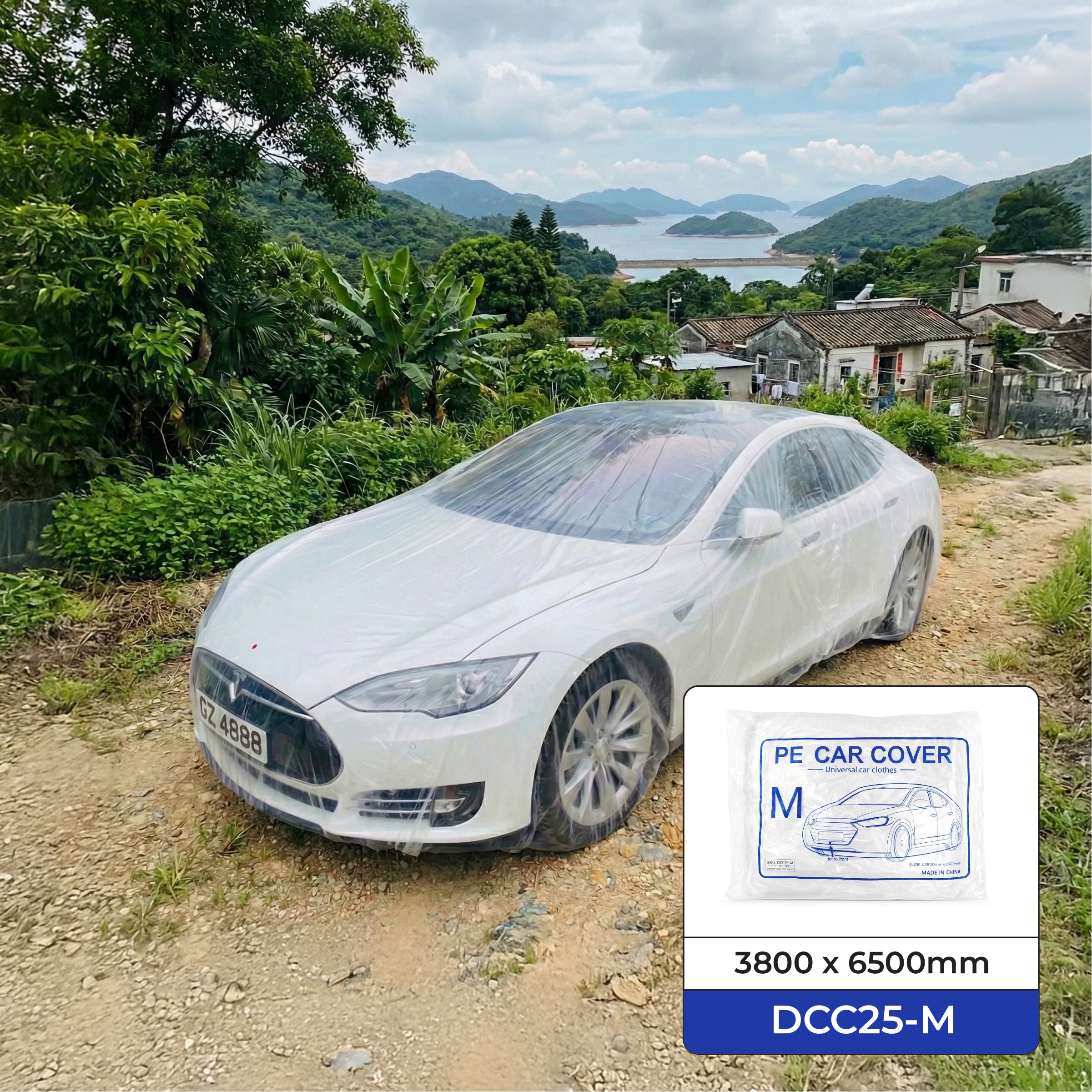 Disposable Transparent Car Cover  一次性透明防風防水汽車防護套