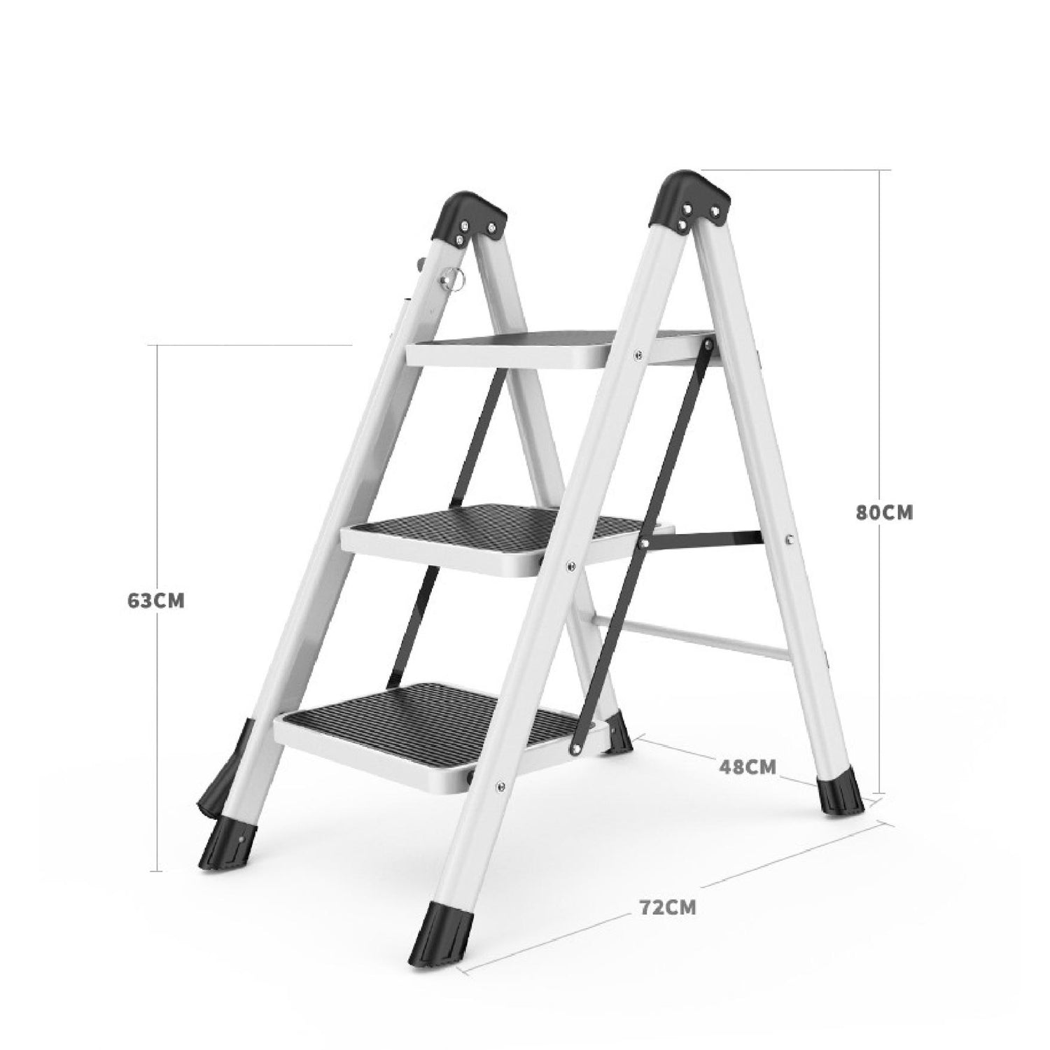 Safety Three-Step Handrail Folding Ladder 安全人字三步扶手摺梯