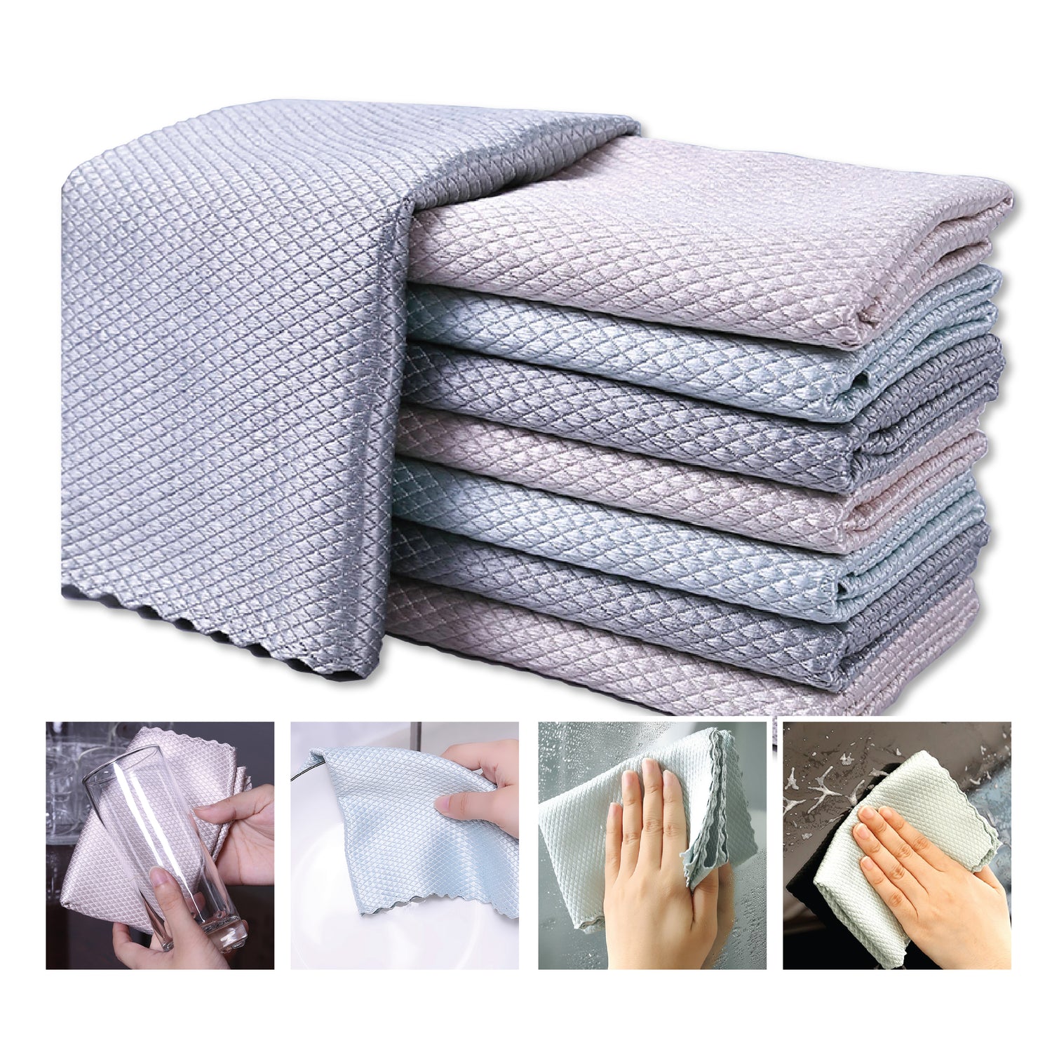 Traceless Absorbent Cleaning Cloth[5pcs] 無痕吸水魚鱗清潔布[5塊]