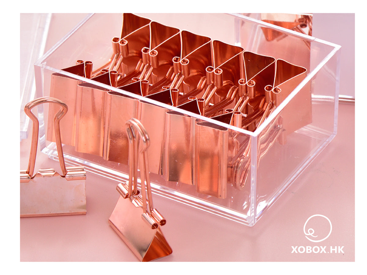 Deli Elliot Folder & Paper Clip (Rose Gold Series) 得力長尾夾及回形針-玫瑰金系列 ...